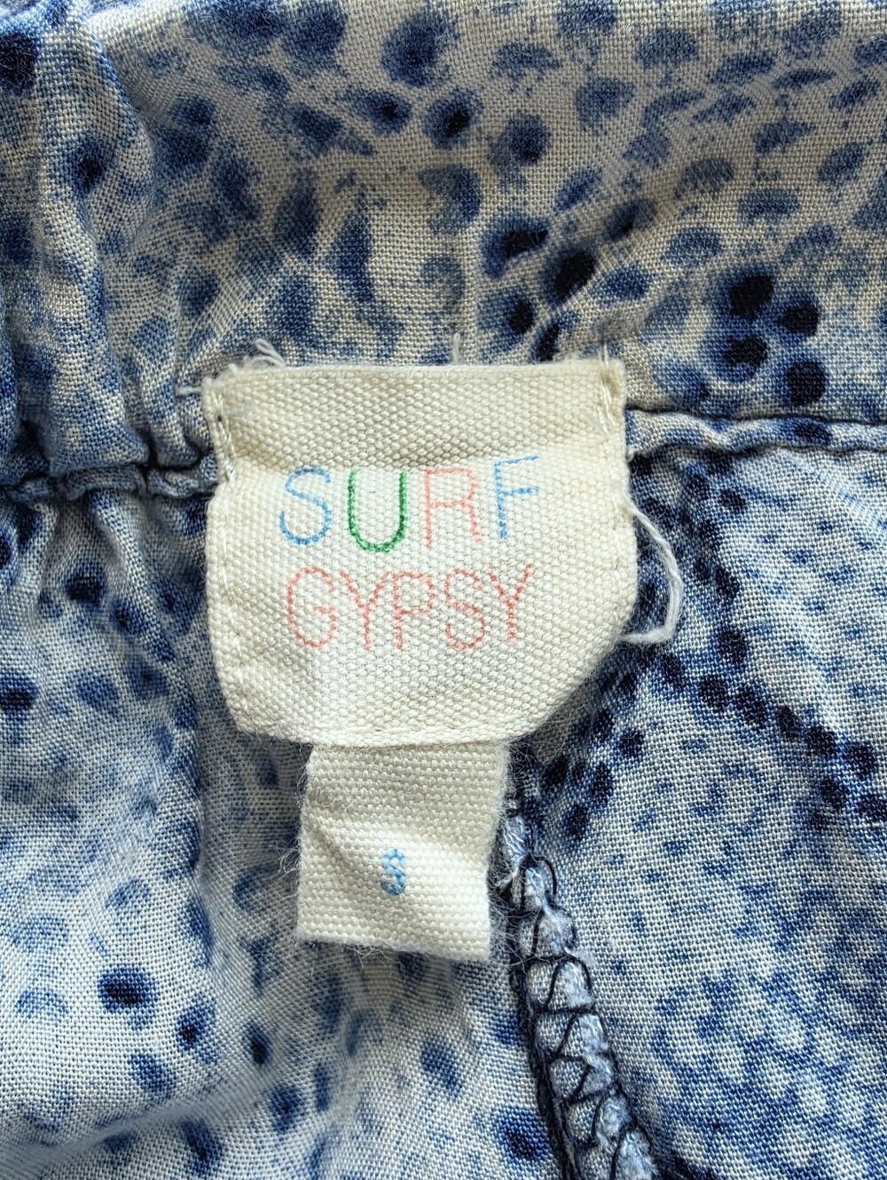 Surf Gypsy Blue Snake-Print High-Low Ruffle Pants S - Picture 5 of 6